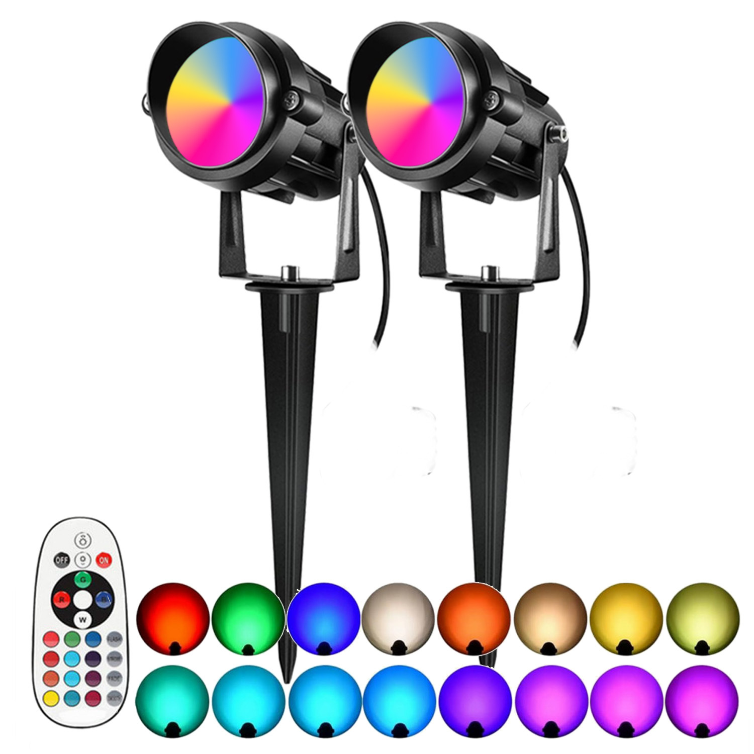 경사캡 핀형 조명 2개 리모콘 1개