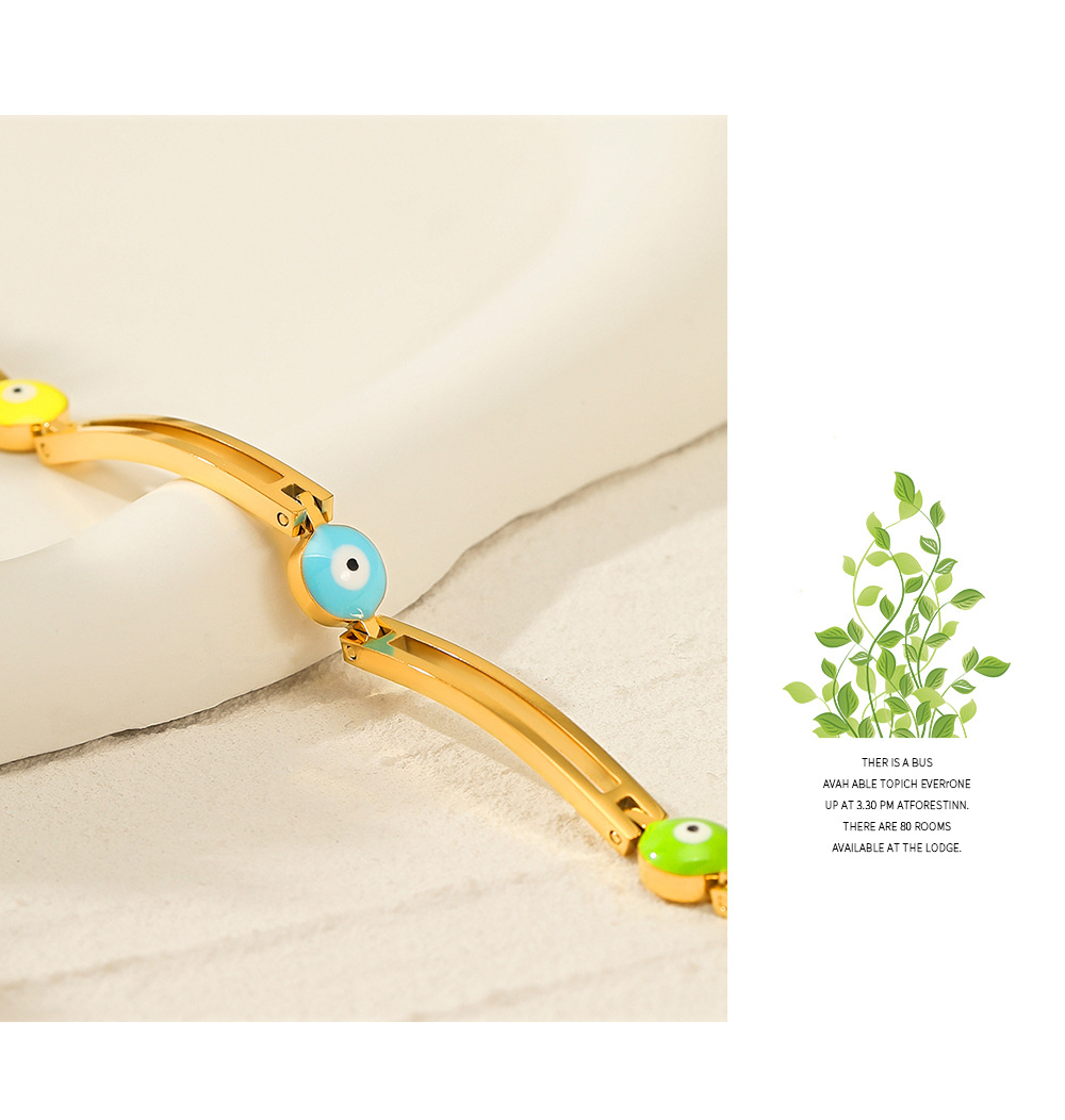 Fashion Geometric Stainless Steel Enamel Artificial Gemstones Bracelets 1 Piece