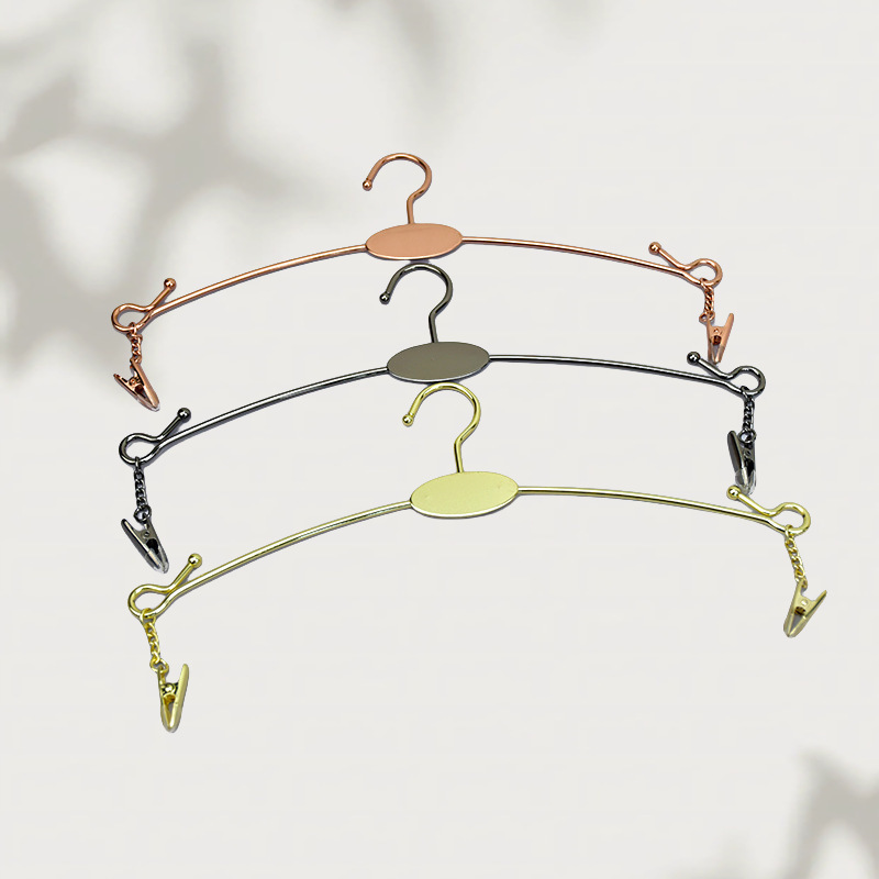 Nordic style metal inner hanger underwear hanger iron hanger factory wholesale clothing store underwear clip pants clip non-slip