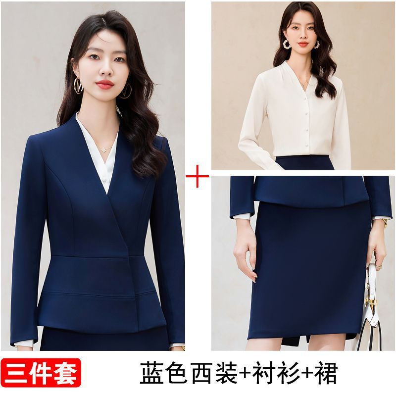 네이비블루(슈트+스커트+셔츠)
