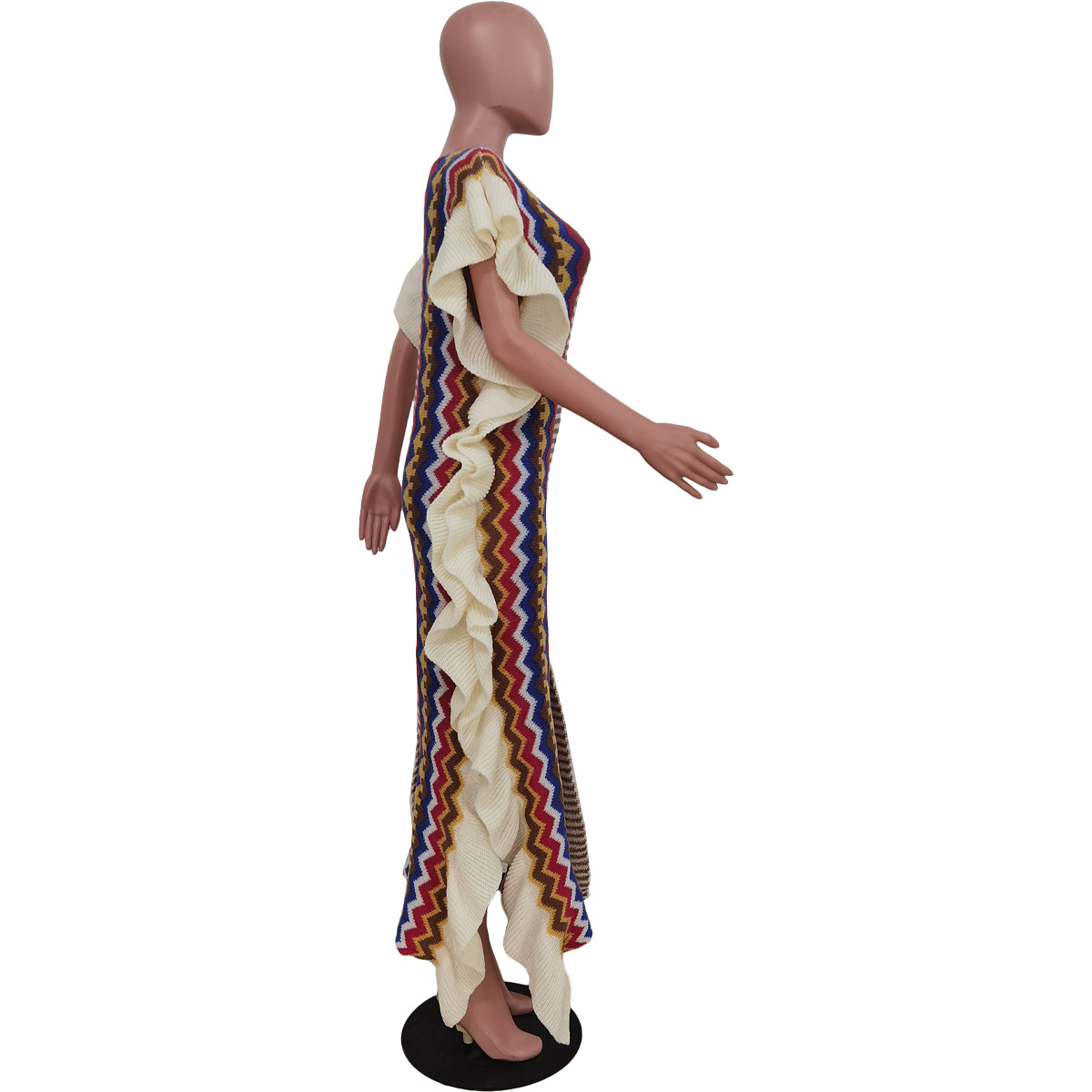 1050g Weight Maxi Long Dress Dress Length Type Sleeveless Sleeve Length Sweater Dress Dresses Type Polyester Fabric Type High Waist Waist Line Daily, Street Occasion Round Neck Neckline Loose Fit Type Geometric Pattern Autumn Season Women's Gender Casual Style Wholesale Women's Casual Geometric Daily Street Round Neck Sleeveless Sweater Dress 20