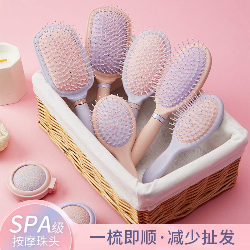 Masaje del cuero cabelludo airbag peine mullido cojín de aire del hogar peine limpieza especial de las mujeres flequillo pegatinas peine antiestático