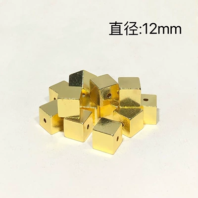 14K Gold-Filled High Color Retention Crystal DIY Accessories Square Sugar Cube Spacer Beads Spacer Bracelet Bracelet Necklace Jewelry Accessories (Zərgərlik ara hissələri) - gold-diameter-12mm-one