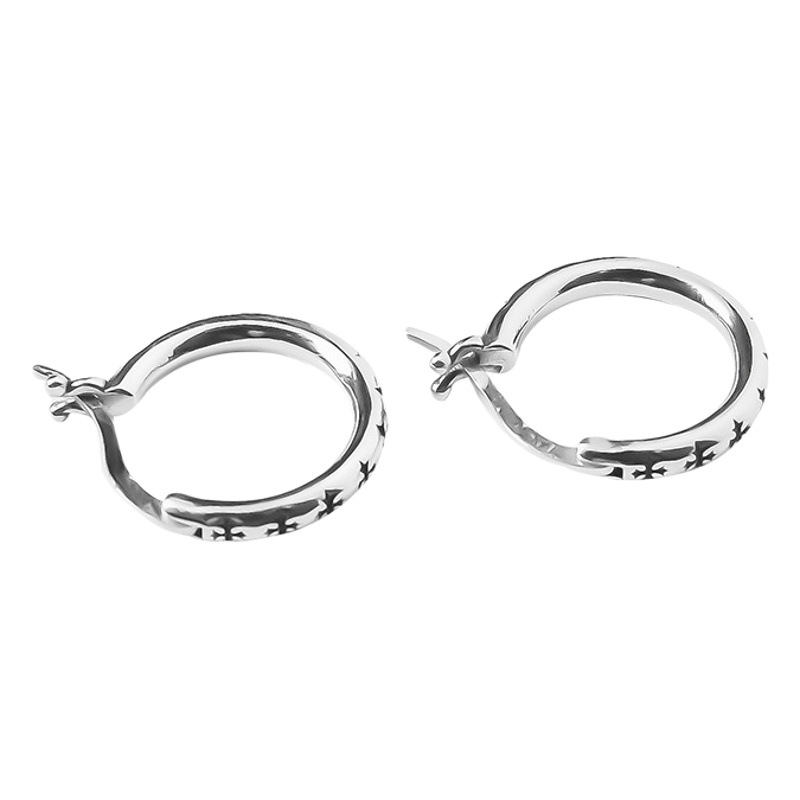 Pendientes de moda estilo frío de alto grado de lujo de luz de las mujeres Pendientes de diseño único de aguja de plata 925 pendientes de patrón cruzado