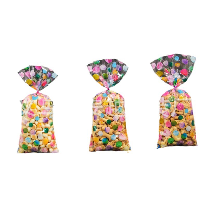 Transfronterizo nuevo en stock acuarela tema Polka Dot cumpleaños partyOPP caramelo regalo galleta bolsa de celofán