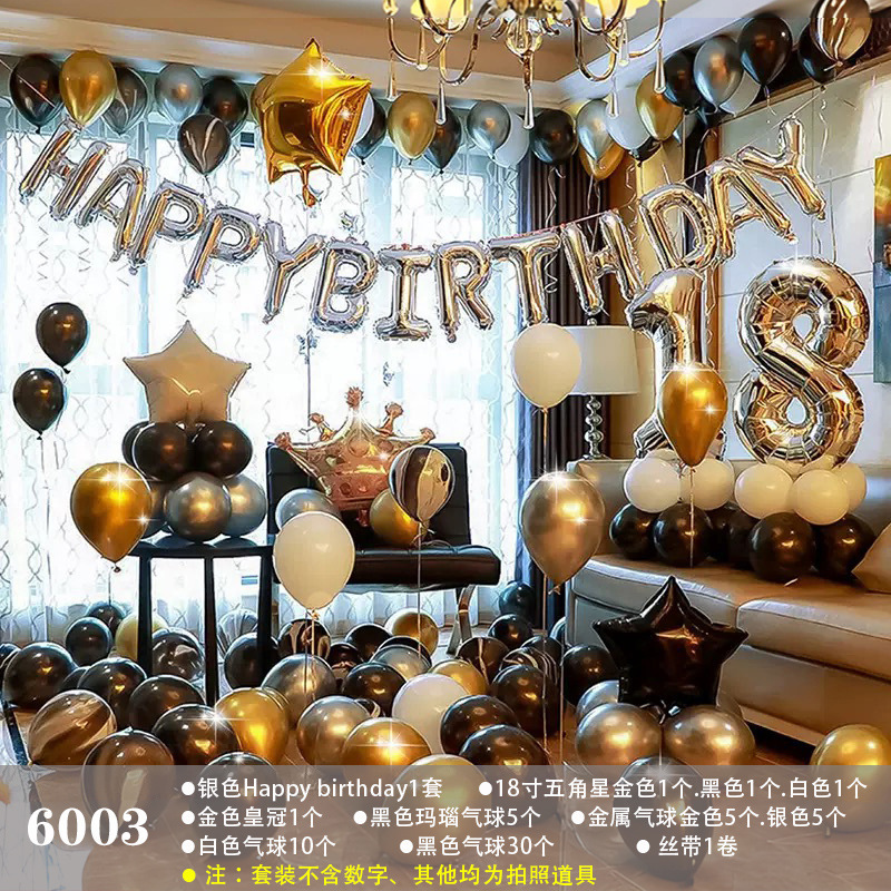 网红成人周岁生日气球套装派对儿童生日气球卡通装饰布置|undefined