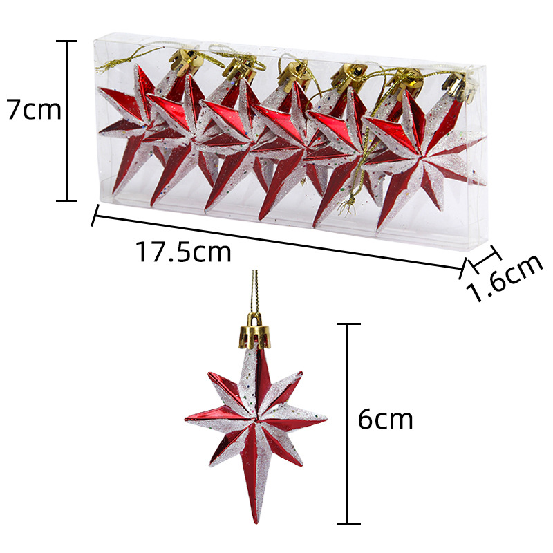 Christmas New Christmas five-pointed star decoration Christmas tree pendant Christmas Eve gift_voghion.com