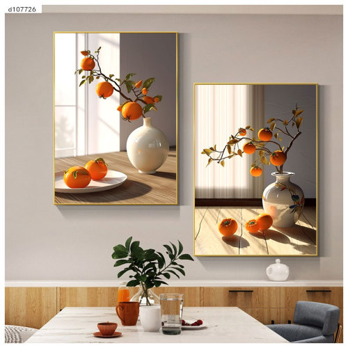 High-end Restaurant Painting Orange Peaches Good Fortune Restaurant Dining Table Background Wall Art Living Room Sofa Dual Decoration Painting
