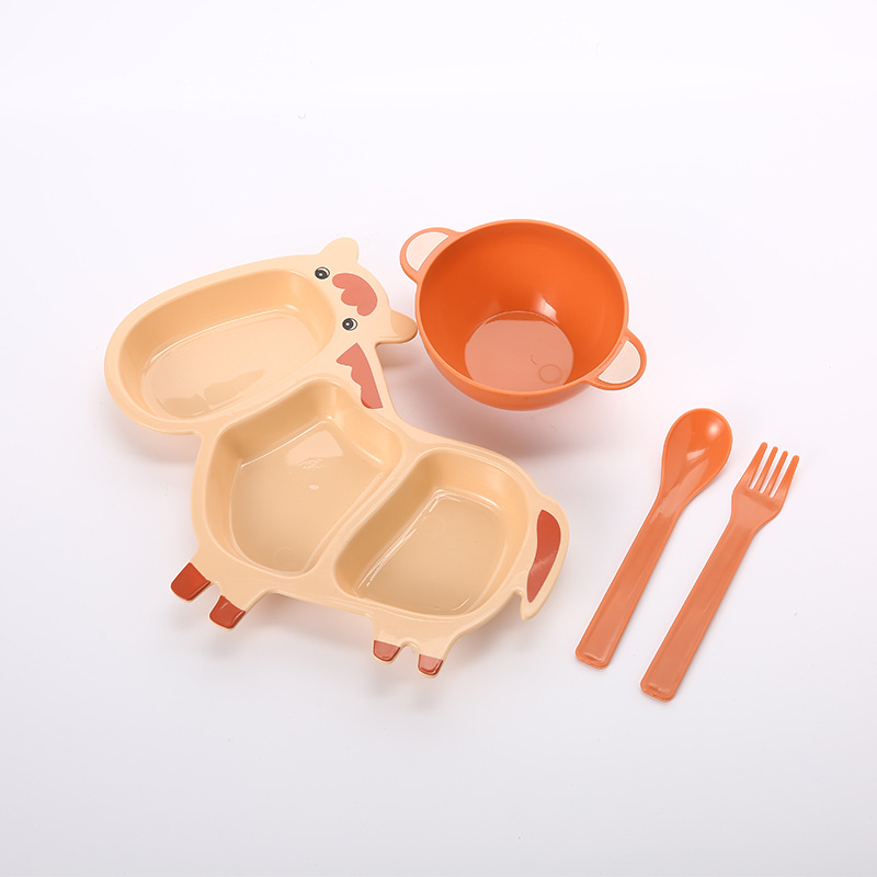 Set de platos y cuencos para niños diseño dividido anticaída para alimentación infantil