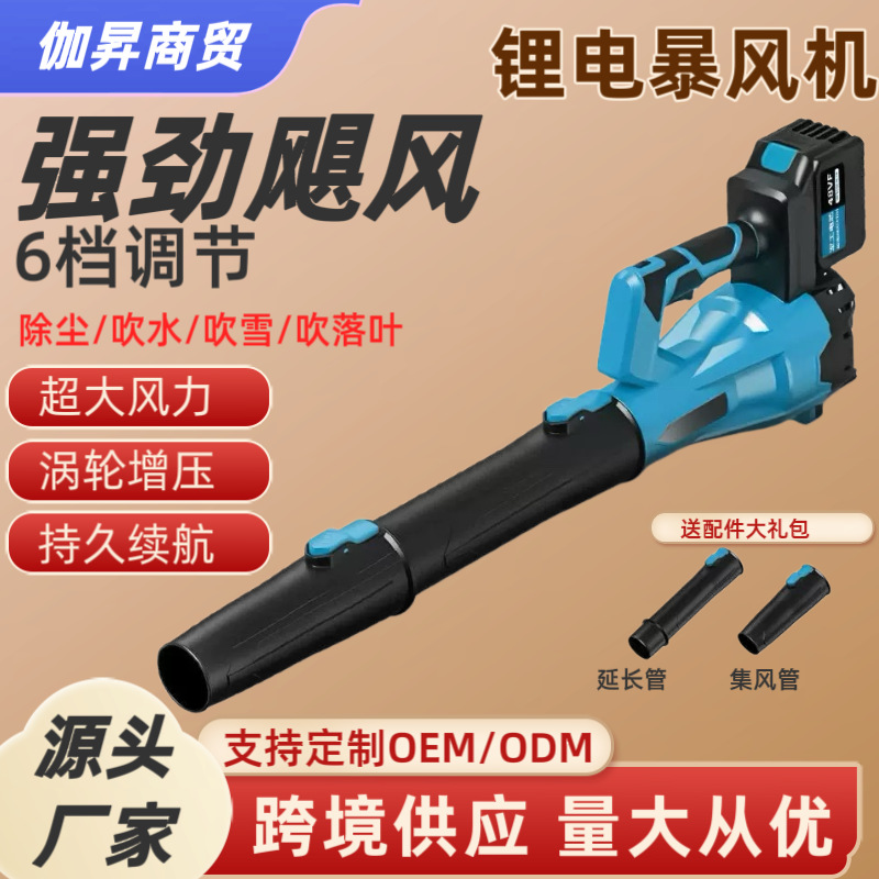 Brushless Lithium Electric Blower Industrial Grade High-Power Hair Dryer Powerful Leaf Blower Snow Dust Removal Leaf Blower Rechargeable