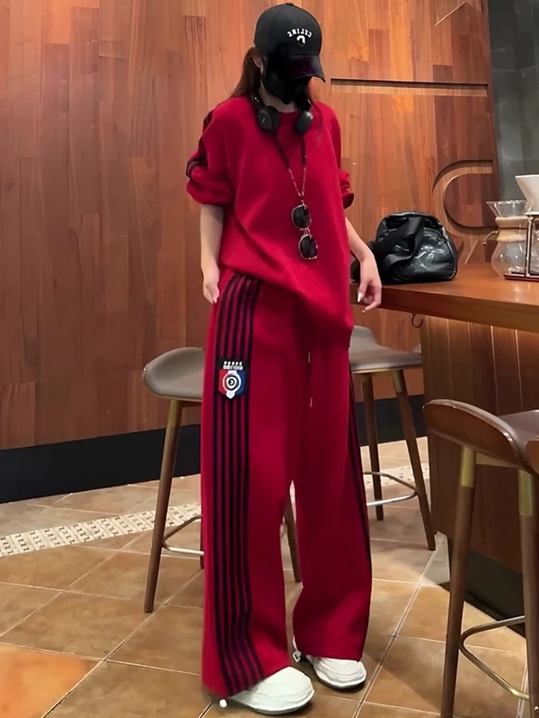欧货大码秋季时尚运动服两件套宽松显瘦休闲卫衣套装女胖mm300斤|undefined