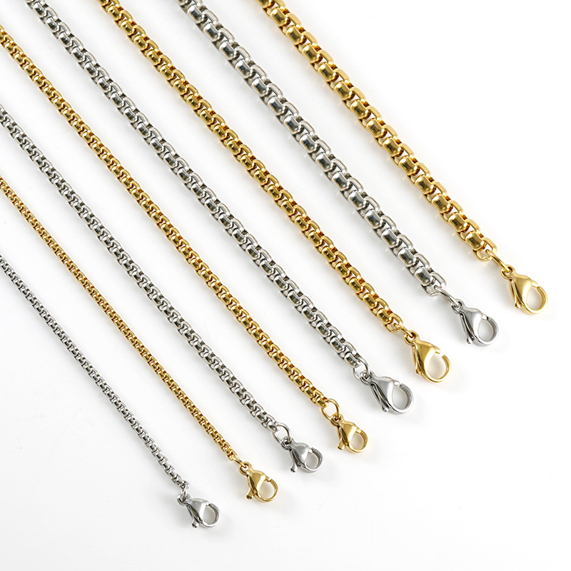 Nueva joyería cadena especial europea y americana transfronteriza titanio acero cuadrado perla cadena moda fresco hip hop textura hombres y mujeres de la misma pulsera