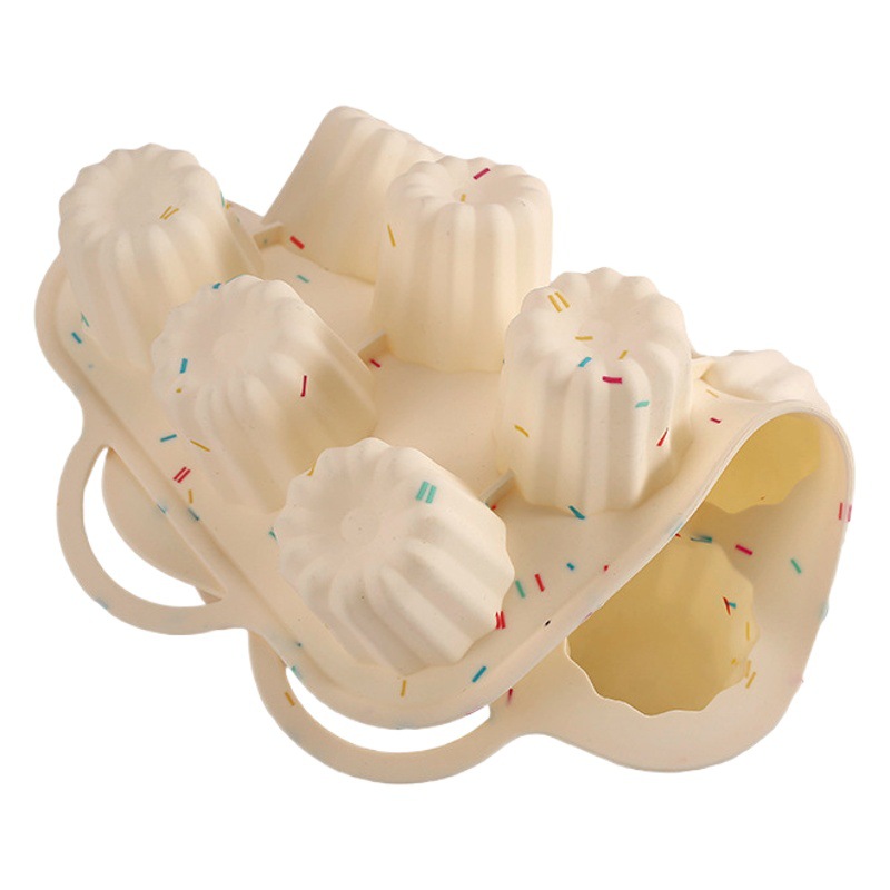 Nuevo 12-pieza molde de silicona molde de chocolate hornear pastel encaje pequeño cilíndrico mousse hornear pan pudding jalea molde