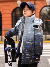 英国next sara儿童羽绒服2023冬季新款男童洋气加厚中长款外套潮