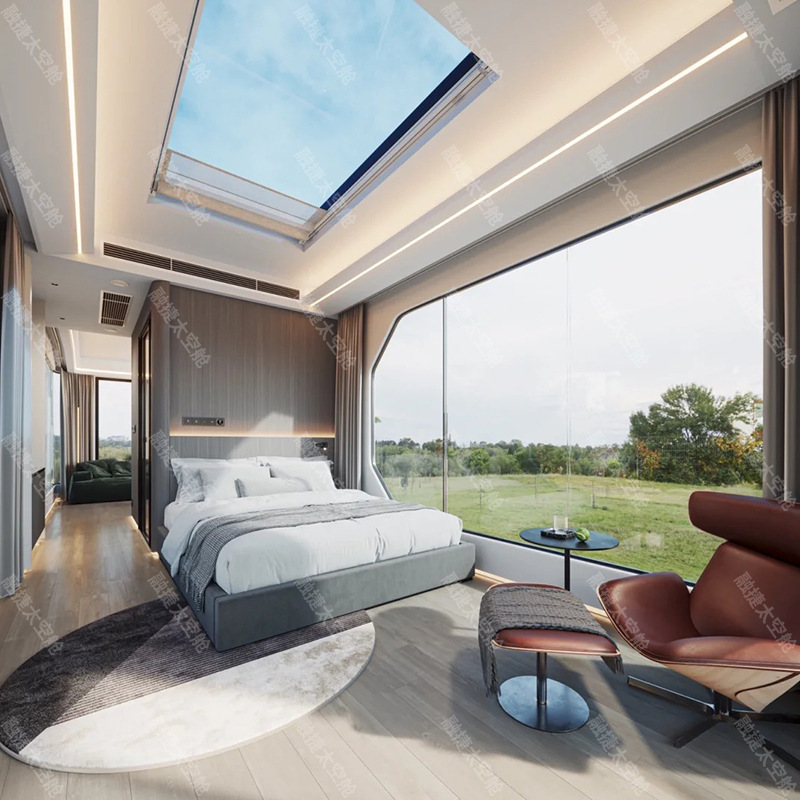 La sala móvil de la cápsula espacial de doble capa de Rongjie se puede desmontar y ensamblar para exportar la casa de familia, la oficina del hotel, la sala cápsula, la fábrica de la cápsula de Apple