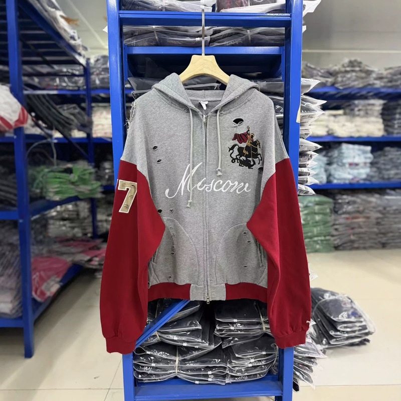 Protocol Index 26SS Limited Edition Vintage Style Knight War Horse Zipper Hoodie