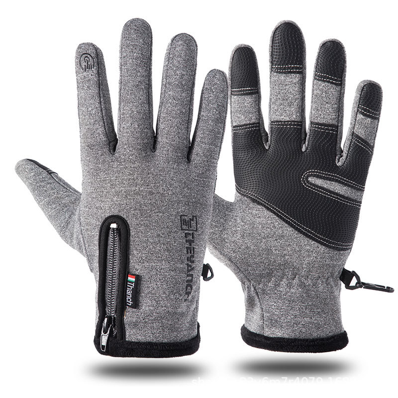 Guantes de ciclismo para hombres invierno antideslizante impermeable viento forrado de lana caliente deportes al aire libre montar a caballo tranvía pantalla táctil guantes de esquí