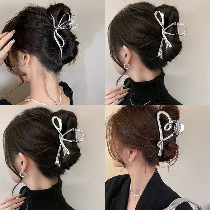 Korean-Style Metal Hair Clip, Back-Of-Head Shark Claw Clip, Hair Accessory Clip, Women's Fixed Clip, Minimalist Style