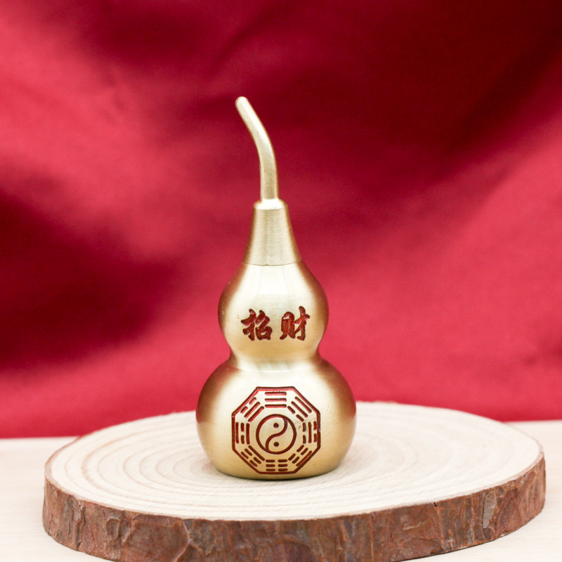 铜葫芦八卦福禄安康葫芦小上开纯铜葫芦空心大号八卦招财出入葫芦