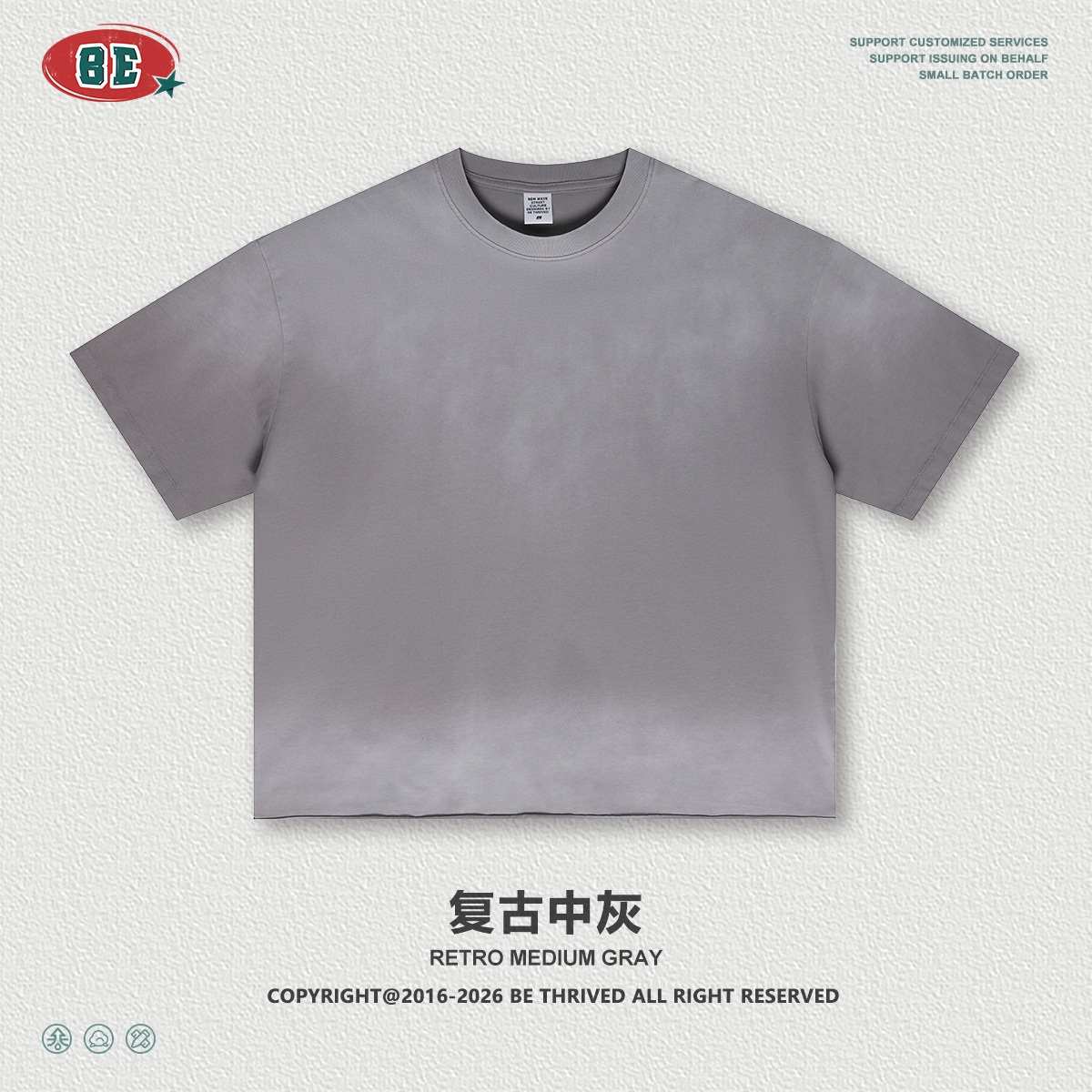 Be Hombres| 2026 verano americano lavado en agua hacer viejo Boxy borda suelta pulverización de caballo camiseta de manga corta suelta camiseta de moda masculina