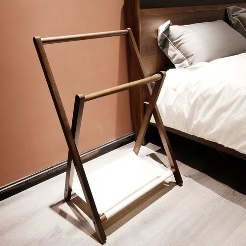 Bedroom night sleep clothing storage hanger home bedside hat rack Nordic floor-standing solid wood hanger