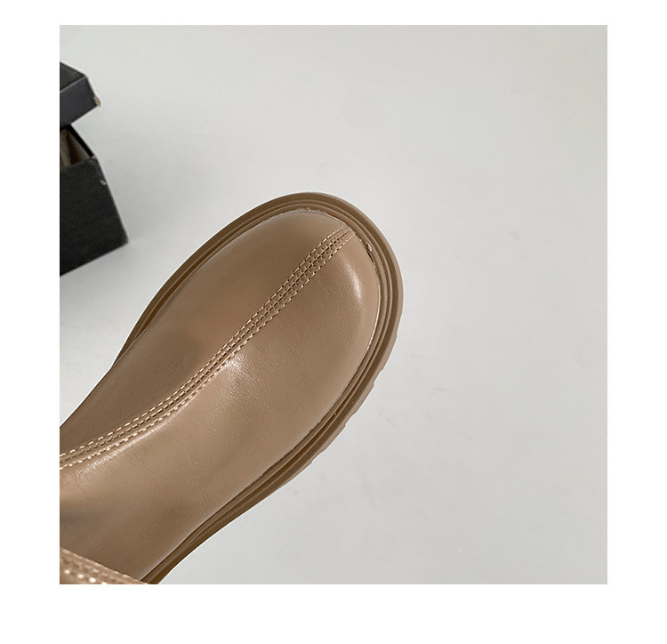 Bottes hautes noires polyvalentes à semelle épaisse, montantes, pour femmes, collection été 2025, style allongeant la silhouette, idéales pour l'équitation._voghion.com