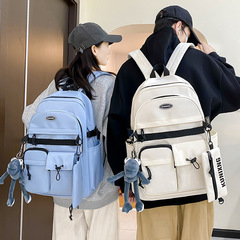 新款男女同款雙肩包韓版簡約百搭輕便旅行背包初高中大學生書包