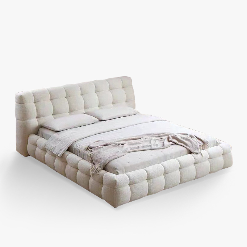 意式極簡奶油風棉花糖床創意網紅設計師主臥室雙人1.8米布藝床