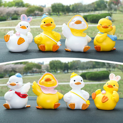 Cute MOMO Duck Resin Ornament Cartoon Yellow Duck Children Student Gift Creative Home Ornament Car Ornament