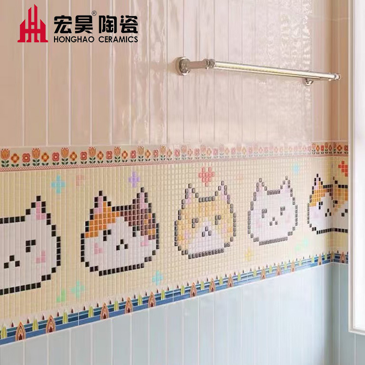 Dopamine Cartoon Cat Pattern Tiles 300*300mm Bathroom Wall Tiles Restaurant Trendy Shop Tiles Dopamine Cartoon Cat Pattern Tiles 300*300mm Bathroom Wall Tiles Restaurant Trendy Shop Tiles