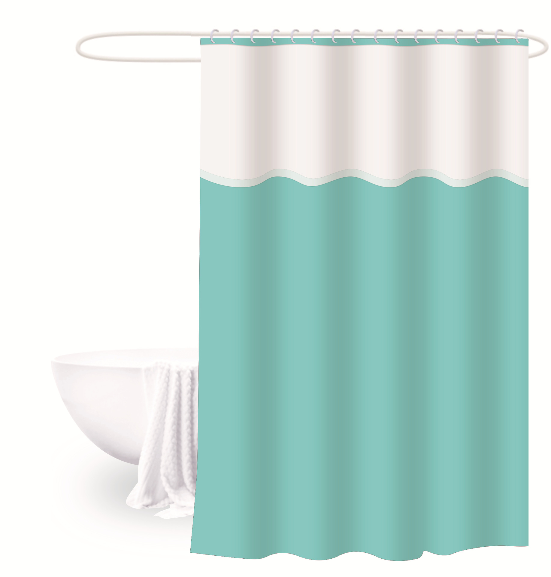 Cortina de ducha 180*180 color sólido engrosada cortina de ducha de tres piezas cortina de baño peva baño semitransparente cortina de ducha de baño impermeable