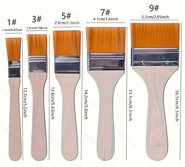 No. 1-12 mango de madera cepillo de nylon cepillo de pintura al óleo cepillo de barbacoa cepillo de pintura cepillo de limpieza de eliminación de polvo al por mayor