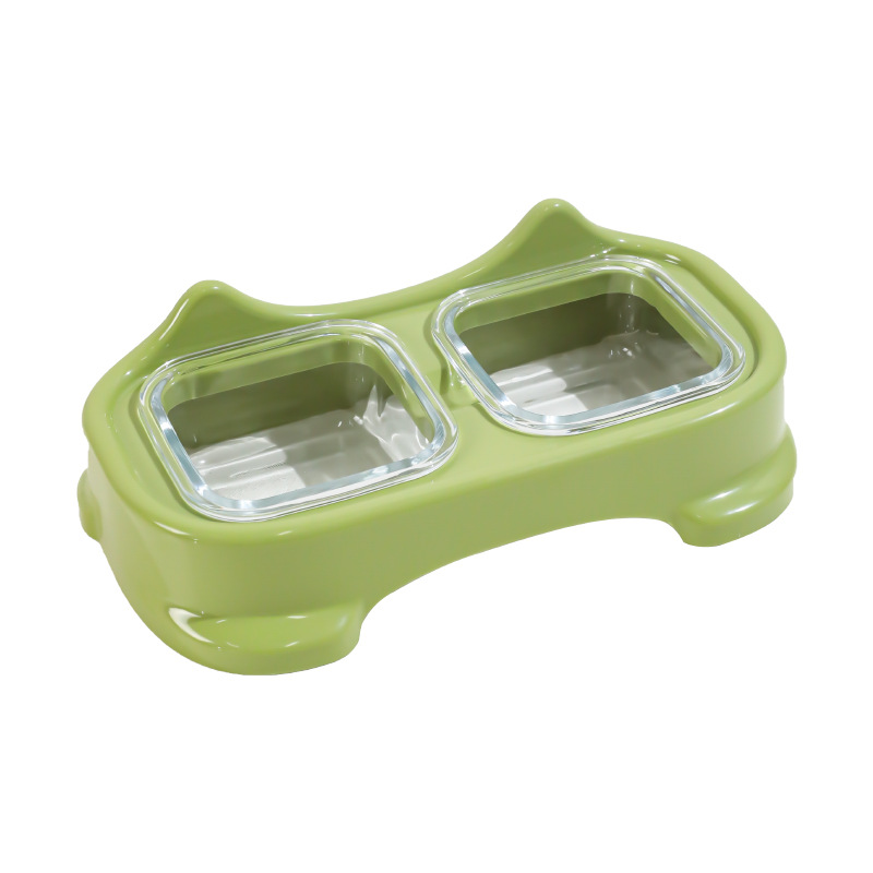 Z cubre la cara del gato vidrio doble tazón de comida para gatos tazón anti-violación pequeño tazón para perros tazón para gatos tazón para gatos tazón para mascotas