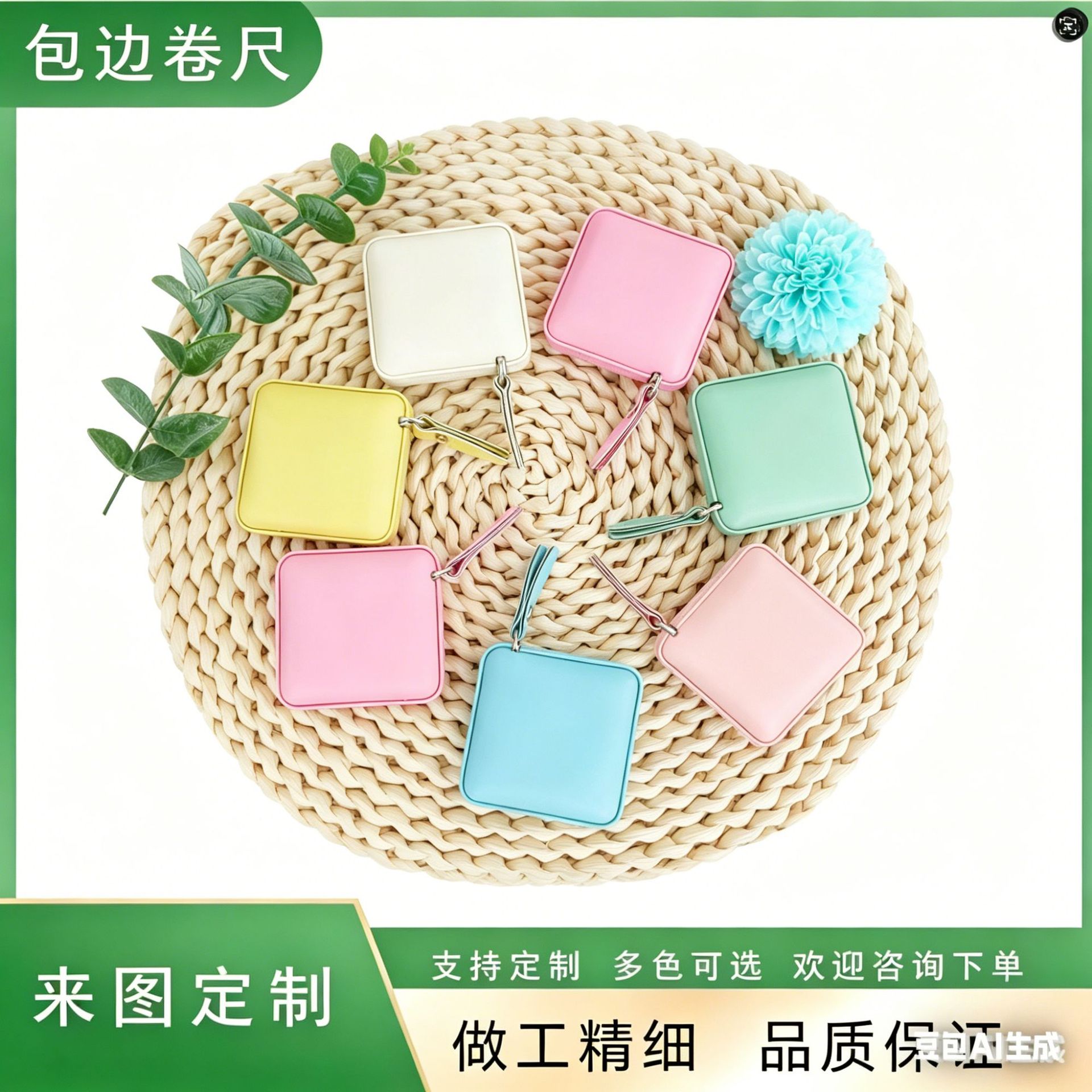 PU随身迷你1.5m皮革卷尺三围皮尺高颜可定logo多功能精度测量礼品