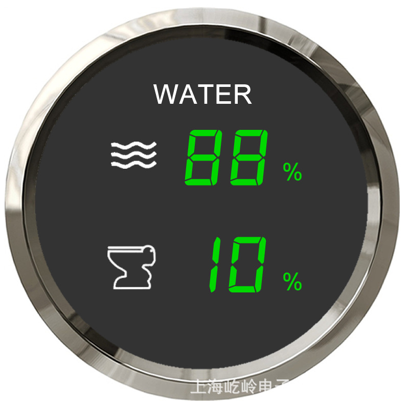 Gauge Oil Level | Erheyi automobile instrument - silver-edge-black-background-water-level-sewage