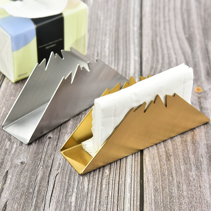 Треугольный держатель для салфеток из нержавеющей стали Металлический держатель для салфеток Отель Ресторан Кафе Держатель для салфеток Свет Роскошный скандинавский стиль