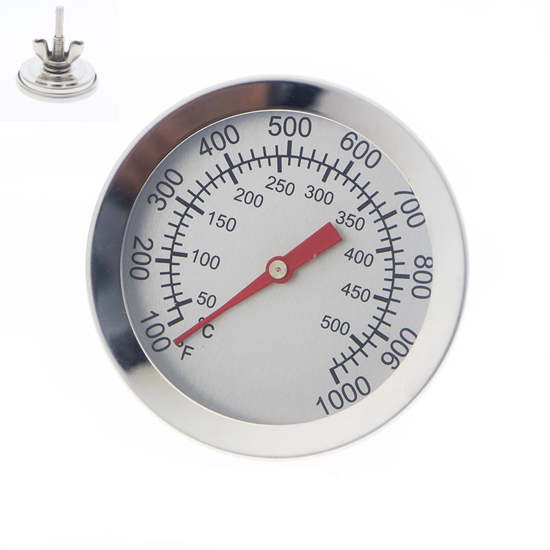 不锈钢双金属烧烤温度计 BBQ烤箱温度表烧烤工具烤炉温度表