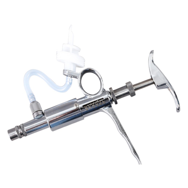 Dispositivo continuo de la inyección de la vacuna 5ml para la jeringuilla continua del acero inoxidable de los cerdos para el arma Veterinario de la inyección de la vacuna del metal de las ovejas