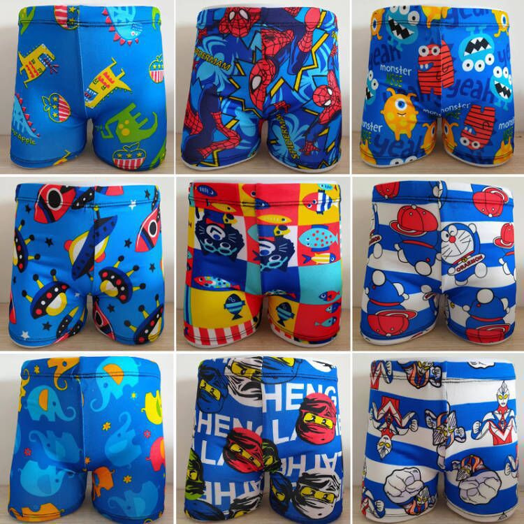 Children's cartoon swimming trunks boys comfortable quick-drying sports beach vacation in children's flat angle hot spring swimming shorts wholesale