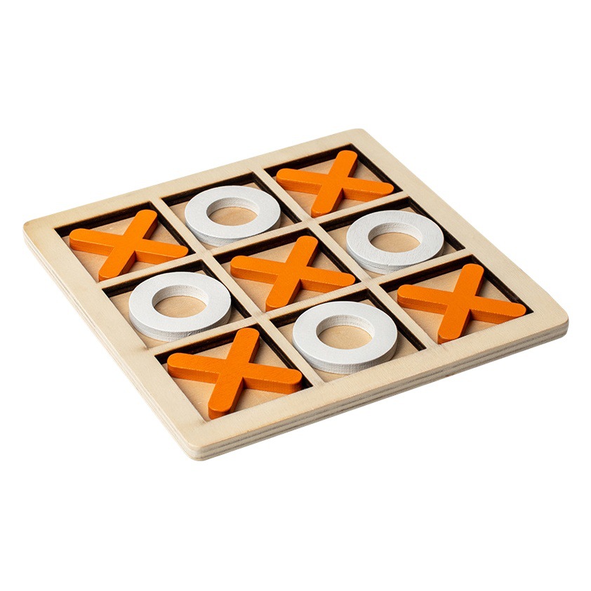 Juguete de Ajedrez de madera XO de tres piezas bien formado Jiugongge ajedrez de tres piezas tablero de juego de batalla de escritorio interactivo entre padres e hijos