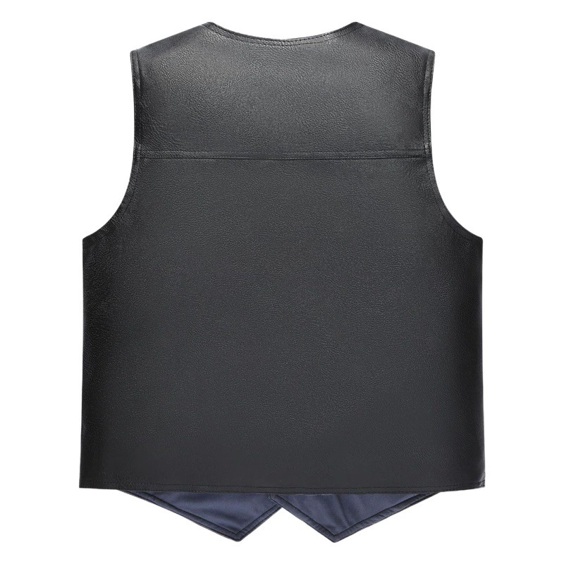 Кожаный жилет мужской средний и пожилой осенний и зимний мужской бархатный жилет