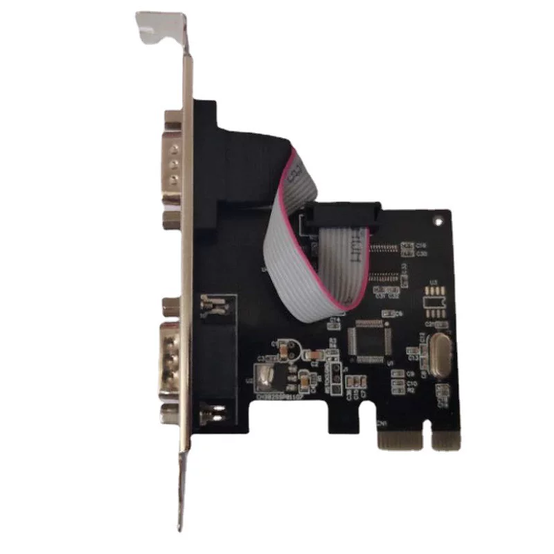 PCI-E to serial card 2-port RS232 multi-serial port card for desktop industrial control with 2 9-pin COM interfaces