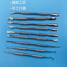 俄式不锈钢剔甲器 钢推美甲双头两用指甲锉 卸甲修甲 工厂批发