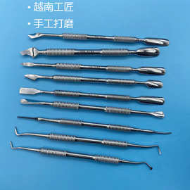 俄式不锈钢剔甲器 钢推美甲双头两用指甲锉 卸甲修甲 工厂批发