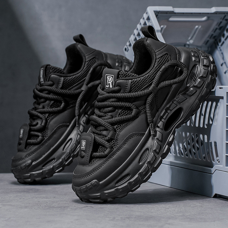 Neumáticos de la moda de los zapatos de hombre 2025 nuevos zapatos casuales de moda de malla transpirable, color universal, sonido rápido, explosión