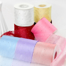 8cm带钻褶皱皱纹纱带服装辅料头花鞋花帽花衣服手工diy蝴蝶结配件