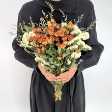 干 干燥花文艺插花 混搭玫瑰组合大花束 小清新满天星勿忘我 居家