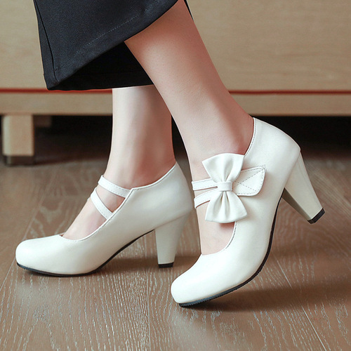 Women's 40-48 Size Ultra-High Heel Ankle Boots New Spring and Autumn Mary Jane Shoes