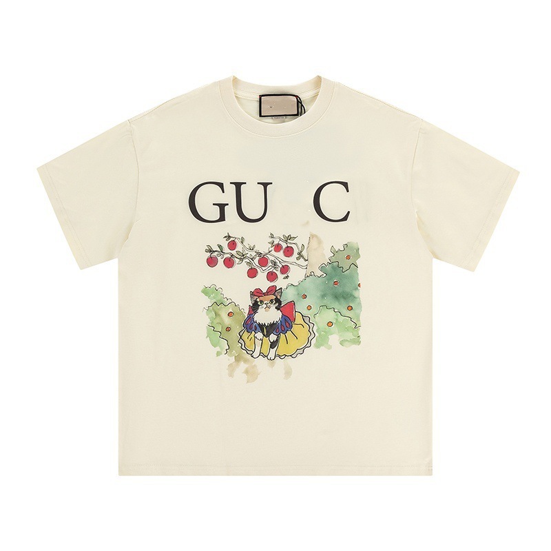 高バージョン。 G's Tシャツ Gujia 半袖 2025 夏新作 アニマル柄 プリント カジュアル ゆったり 男女兼用|undefined