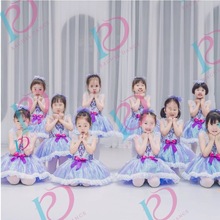 六一儿童演出服女童公主裙亮片蓬蓬裙表演服幼儿新款跳舞舞蹈服装